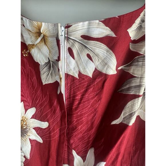 NWT Pacific Legend Hibiscus Red & White Hawaiian Ruffle Long Muumuu Dress XL - Picture 15 of 16